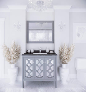 LAVIVA Vanity LAVIVA 313MKSH-36G-BW Mediterraneo - 36 - Grey Cabinet + Black Wood Counter
