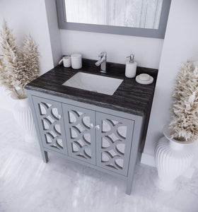 LAVIVA Vanity LAVIVA 313MKSH-36G-BW Mediterraneo - 36 - Grey Cabinet + Black Wood Counter