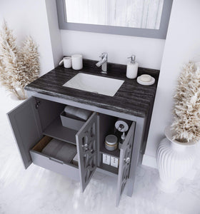 LAVIVA Vanity LAVIVA 313MKSH-36G-BW Mediterraneo - 36 - Grey Cabinet + Black Wood Counter