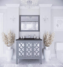 Load image into Gallery viewer, LAVIVA Vanity LAVIVA 313MKSH-36G-MB Mediterraneo - 36 - Grey Cabinet + Matte Black VIVA Stone Solid Surface Countertop