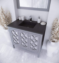 Load image into Gallery viewer, LAVIVA Vanity LAVIVA 313MKSH-36G-MB Mediterraneo - 36 - Grey Cabinet + Matte Black VIVA Stone Solid Surface Countertop