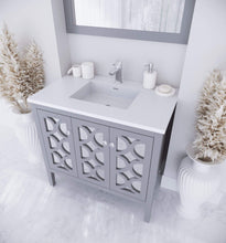 Load image into Gallery viewer, LAVIVA Vanity LAVIVA 313MKSH-36G-MW Mediterraneo - 36 - Grey Cabinet + Matte White VIVA Stone Solid Surface Countertop