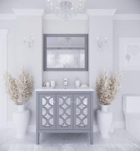 Load image into Gallery viewer, LAVIVA Vanity LAVIVA 313MKSH-36G-MW Mediterraneo - 36 - Grey Cabinet + Matte White VIVA Stone Solid Surface Countertop