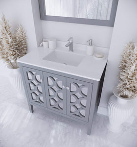 LAVIVA Vanity LAVIVA 313MKSH-36G-WQ Mediterraneo - 36 - Grey Cabinet + White Quartz Counter