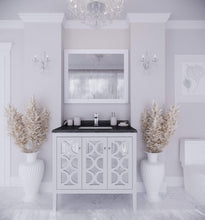Load image into Gallery viewer, LAVIVA Vanity LAVIVA 313MKSH-36W-BW Mediterraneo - 36 - White Cabinet + Black Wood Counter
