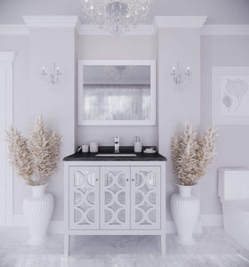 LAVIVA Vanity LAVIVA 313MKSH-36W-BW Mediterraneo - 36 - White Cabinet + Black Wood Counter