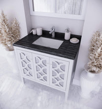 Load image into Gallery viewer, LAVIVA Vanity LAVIVA 313MKSH-36W-BW Mediterraneo - 36 - White Cabinet + Black Wood Counter