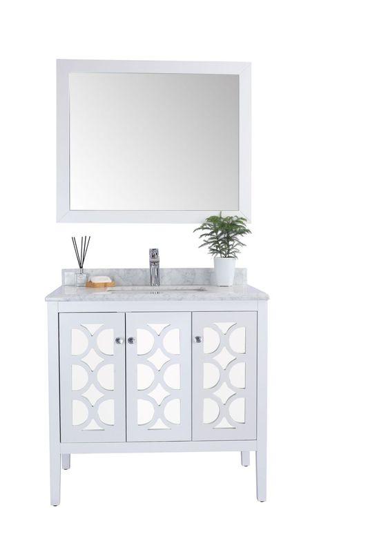LAVIVA Vanity LAVIVA 313MKSH-36W-WC Mediterraneo - 36 - White Cabinet + White Carrera Counter
