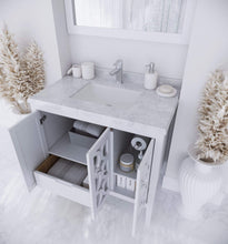 Load image into Gallery viewer, LAVIVA Vanity LAVIVA 313MKSH-36W-WC Mediterraneo - 36 - White Cabinet + White Carrera Counter