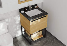 Load image into Gallery viewer, LAVIVA Vanity LAVIVA 313SMR-24CO-BW Alto 24 - California White Oak Cabinet + Black Wood Countertop