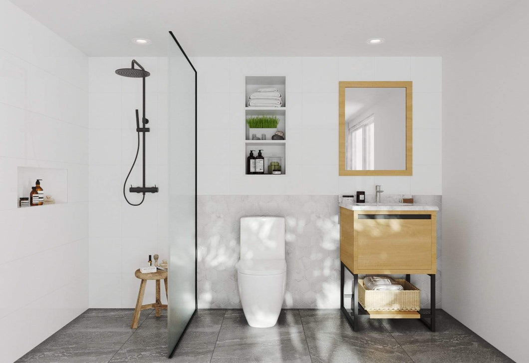 LAVIVA Vanity LAVIVA 313SMR-24CO-WC Alto 24 - California White Oak Cabinet + White Carrara Countertop