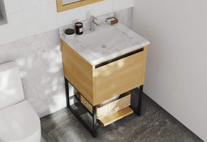 LAVIVA Vanity LAVIVA 313SMR-24CO-WC Alto 24 - California White Oak Cabinet + White Carrara Countertop