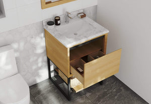 LAVIVA Vanity LAVIVA 313SMR-24CO-WC Alto 24 - California White Oak Cabinet + White Carrara Countertop