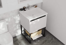 Load image into Gallery viewer, LAVIVA Vanity LAVIVA 313SMR-24W-MW Alto 24 - White Cabinet + Matte White VIVA Stone Solid Surface Countertop