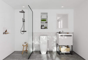 LAVIVA Vanity LAVIVA 313SMR-24W-MW Alto 24 - White Cabinet + Matte White VIVA Stone Solid Surface Countertop