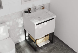 LAVIVA Vanity LAVIVA 313SMR-24W-WC Alto 24 - White Cabinet + White Carrara Countertop