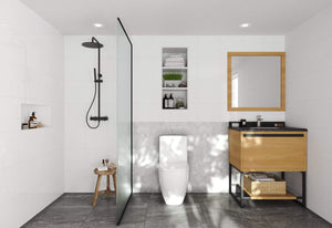 LAVIVA Vanity LAVIVA 313SMR-30CO-BW Alto 30 - California White Oak Cabinet + Black Wood Countertop