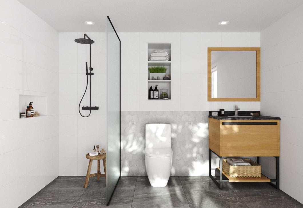 LAVIVA Vanity LAVIVA 313SMR-30CO-BW Alto 30 - California White Oak Cabinet + Black Wood Countertop