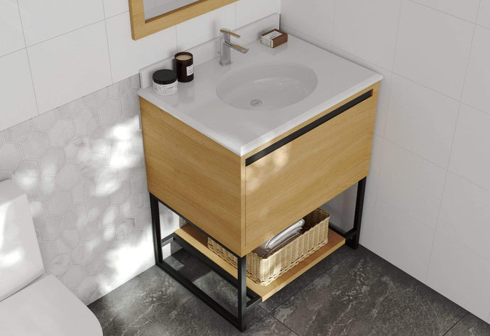 LAVIVA Vanity LAVIVA 313SMR-30CO-PW Alto 30 - California White Oak Cabinet + Pure  White Countertop
