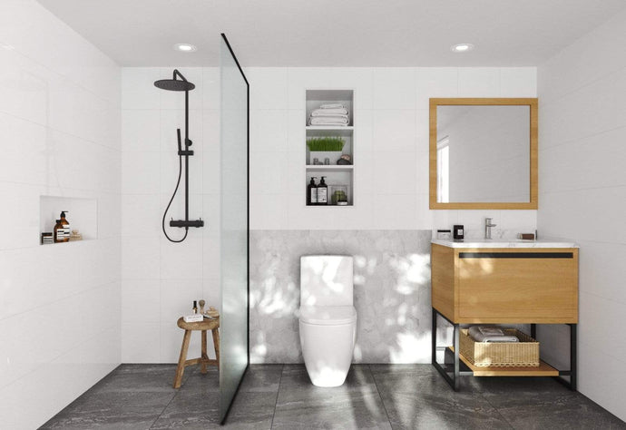 LAVIVA Vanity LAVIVA 313SMR-30CO-WC Alto 30 - California White Oak Cabinet + White Carrara Countertop