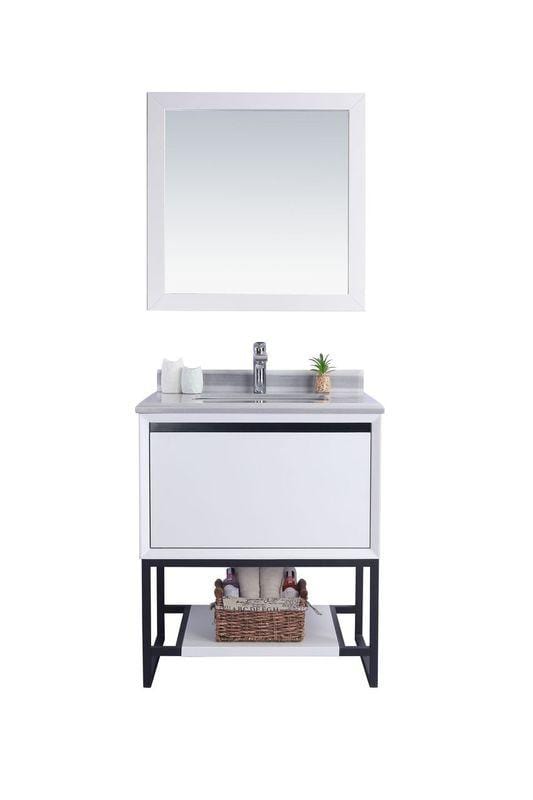 LAVIVA Vanity LAVIVA 313SMR-30W-WS Alto 30 - White Cabinet + White Stripes Countertop