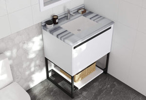 LAVIVA Vanity LAVIVA 313SMR-30W-WS Alto 30 - White Cabinet + White Stripes Countertop