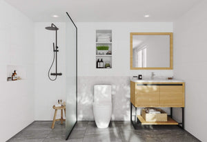 LAVIVA Vanity LAVIVA 313SMR-36CO-WC Alto 36 - California White Oak Cabinet + White Carrara Countertop