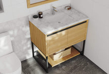 Load image into Gallery viewer, LAVIVA Vanity LAVIVA 313SMR-36CO-WC Alto 36 - California White Oak Cabinet + White Carrara Countertop