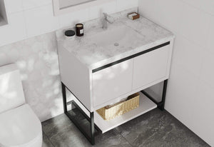 LAVIVA Vanity LAVIVA 313SMR-36W-WC Alto 36 - White Cabinet + White Carrara Countertop