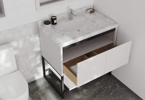 LAVIVA Vanity LAVIVA 313SMR-36W-WC Alto 36 - White Cabinet + White Carrara Countertop