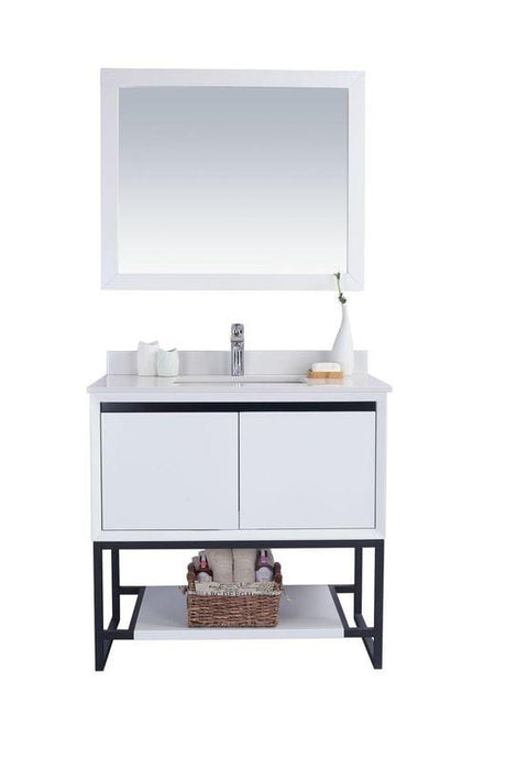 LAVIVA Vanity LAVIVA 313SMR-36W-WQ Alto 36 - White Cabinet + White Quartz Countertop