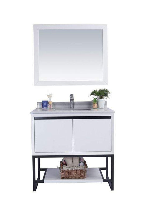 LAVIVA Vanity LAVIVA 313SMR-36W-WS Alto 36 - White Cabinet + White Stripes Countertop