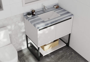 LAVIVA Vanity LAVIVA 313SMR-36W-WS Alto 36 - White Cabinet + White Stripes Countertop