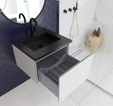 Load image into Gallery viewer, LAVIVA Vanity LAVIVA 313VTR-24CW-MB Vitri 24 - Cloud White Cabinet + Matte Black VIVA Stone Solid Surface Countertop