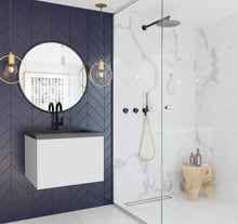 Load image into Gallery viewer, LAVIVA Vanity LAVIVA 313VTR-24CW-MB Vitri 24 - Cloud White Cabinet + Matte Black VIVA Stone Solid Surface Countertop