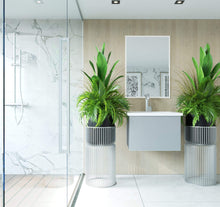 Load image into Gallery viewer, LAVIVA Vanity LAVIVA 313VTR-24FG-MW Vitri 24 - Fossil Grey Cabinet + Matte White VIVA Stone Solid Surface Countertop
