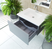Load image into Gallery viewer, LAVIVA Vanity LAVIVA 313VTR-30FG-MW Vitri 30 - Fossil Grey Cabinet + Matte White VIVA Stone Solid Surface Countertop
