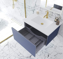 Load image into Gallery viewer, LAVIVA Vanity LAVIVA 313VTR-30NB-MW Vitri 30 - Nautical Blue Cabinet + Matte White VIVA Stone Solid Surface Countertop
