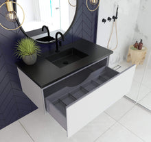 Load image into Gallery viewer, LAVIVA Vanity LAVIVA 313VTR-42CW-MB Vitri 42 - Cloud White Cabinet + Matte Black VIVA Stone Solid Surface Countertop