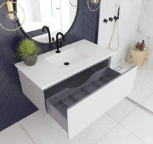 Load image into Gallery viewer, LAVIVA Vanity LAVIVA 313VTR-42CW-MW Vitri 42 - Cloud White Cabinet + Matte White VIVA Stone Solid Surface Countertop