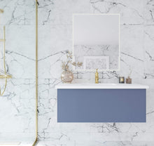 Load image into Gallery viewer, LAVIVA Vanity LAVIVA 313VTR-42NB-MW Vitri 42 - Nautical Blue Cabinet + Matte White VIVA Stone Solid Surface Countertop