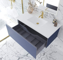 Load image into Gallery viewer, LAVIVA Vanity LAVIVA 313VTR-42NB-MW Vitri 42 - Nautical Blue Cabinet + Matte White VIVA Stone Solid Surface Countertop