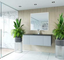 Load image into Gallery viewer, LAVIVA Vanity LAVIVA 313VTR-48FG-MB Vitri 48 - Fossil Grey Cabinet + Matte Black VIVA Stone Solid Surface Countertop