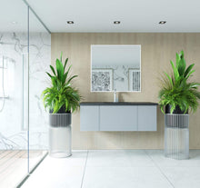 Load image into Gallery viewer, LAVIVA Vanity LAVIVA 313VTR-48FG-MB Vitri 48 - Fossil Grey Cabinet + Matte Black VIVA Stone Solid Surface Countertop