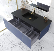 Load image into Gallery viewer, LAVIVA Vanity LAVIVA 313VTR-48NB-MB Vitri 48 - Nautical Blue Cabinet + Matte Black VIVA Stone Solid Surface Countertop