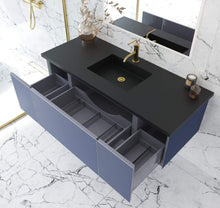 Load image into Gallery viewer, LAVIVA Vanity LAVIVA 313VTR-54NB-MB Vitri 54 - Nautical Blue Cabinet + Matte Black VIVA Stone Solid Surface Countertop