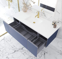 Load image into Gallery viewer, LAVIVA Vanity LAVIVA 313VTR-54NB-MW Vitri 54 - Nautical Blue Cabinet + Matte White VIVA Stone Solid Surface Countertop