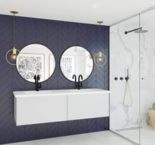 Load image into Gallery viewer, LAVIVA Vanity LAVIVA 313VTR-60DCW-MW Vitri 60 - Cloud White Double Sink Cabinet + Matte White VIVA Stone Solid Surface Double Sink Countertop