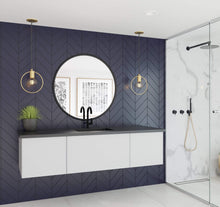Load image into Gallery viewer, LAVIVA Vanity LAVIVA 313VTR-66CW-MB Vitri 66 - Cloud White Cabinet + Matte Black VIVA Stone Solid Surface Countertop
