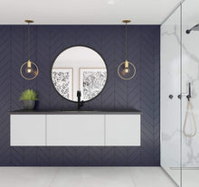 Load image into Gallery viewer, LAVIVA Vanity LAVIVA 313VTR-66CW-MB Vitri 66 - Cloud White Cabinet + Matte Black VIVA Stone Solid Surface Countertop